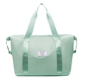 Mint green large capacity travel bag with a separate bottom zipper compartment - Style 309 / Green