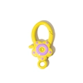 Yellow flower spring buckle connector in painted metal finish for DIY jewelry - Dark Yellow