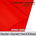 China red waterproof bouquet wrapping paper 20 sheets pack for florist 57x57cm - China Red + China Red