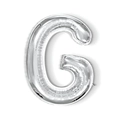 Silver foil alphabet balloon in letter G shape for birthday and wedding party decor - 16-inch Silver Slim Letter Aluminum Foil Balloon (g)