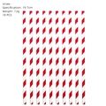 Set of 10 red and white striped paper straws with 19.7cm length for themed parties - Red Straws