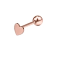 Rose gold heart-shaped labret stud made of polished stainless steel for piercings - Rose Gold