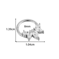 Anello per naso a cerniera in acciaio inossidabile con zirconi cubici marquise e tondi - Stile Strass Marquise a Grappolo (0182-6# Argento)