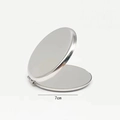 Specchio da trucco pieghevole in acciaio inossidabile argento da 7cm stile minimal - 70mm Grande Tondo in Acciaio Inossidabile