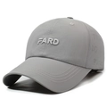 Grey breathable baseball cap featuring 3D FARD embroidery and laser perforated side vents - Adjustable / Light Gray