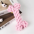 Rosa knochenförmiges geflochtenes Baumwollseil-Haustierspielzeug auf gemütlichem Dekor - Gewebter Knochen / 20cm / Rosa