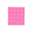 Molde de silicona rosa con 26 letras mayúsculas para decoración de tartas y repostería - #2-Estilo de Botón Redondo / Rosa