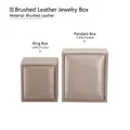 Schmuckkästchen-Set aus gebürstetem Leder für Ringe und Anhänger in Champagnergold - Ring Ohrring Box