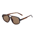 Fashionable aviator sunglasses with tortoise frame, double bridge, and brown lenses - Tortoise Shell Frame