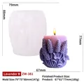 Lavender flower bouquet silicone candle mold with finished purple wax craft model - Lavender B ZW-381