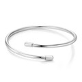 Minimalist S925 sterling silver open bangle with 3mm polished metallic finish for women - 17cm / Silver (PG0042)
