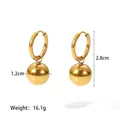 Orecchini vintage placcati oro 18k con sfere da 1,2 cm e una lunghezza totale di 2,8 cm - Stile Doppia Sfera Pendente (JDE202101)