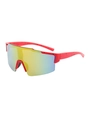 Men's sports cycling sunglasses with red speckled frame and colorful mirrored lens - Red Frame Red Mirror