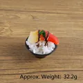 Realistic hokkigai surf clam sushi miniature model with white rice for decoration - Surf Clam Sushi - No Hook / 5CM Diameter