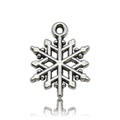 Vintage silver snowflake pendant DIY alloy jewelry accessory with detailed texture - Snowflake Type H