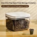 A 2.8L white vacuum pet food container measuring 21.4x17.1x15.2cm for cat and dog dry food - 2.8L / Small / Transparent