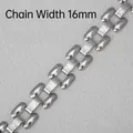 Detailed close-up of 16mm wide stainless steel oval and square link DIY craft chain - Style 6# Chain (16mm Width/Meter)