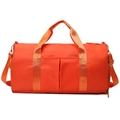 Orange waterproof fitness gym bag with wet dry separation and detachable shoulder strap - Orange Red