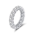Funkelnder S925 Sterling Silber Tennisring mit rund geschliffenen Zirkoniasteinen - Hochwertiger Ewigkeits-Pavé-Stil (SR167)