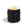 Black 0.8mm elastic crystal string for DIY jewelry making, 100M spool on white reel - Black (Yellow Label)