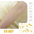 Celestial gold foil temporary tattoos with stars and moon for face and body party makeup - VS007 (Gold Meteor Moon)
