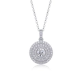 Elegante collana halo in argento sterling S925 con moissanite rotonda di colore D - Moissanite 0.5ct