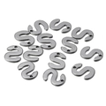 Set of thirteen polished stainless steel S-shaped jewelry connector hooks for DIY crafts - Letter S