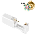 Disposable ear piercer with gold flower stud featuring pink and blue zircon stones - 52-663 (Gold Pink Center Blue Petals)