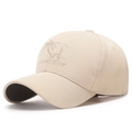 Klassieke crème beige baseballpet met geborduurde kokospalm en A GOOD DAY tekst - Verstelbaar / Lichtbeige