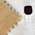 Light brown plush interlocking foam floor mat with soft velvet texture for home use - Apricot