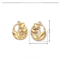 Polished stainless steel golden tulip hollow pendant with 24x17mm size dimensions - VG548x3-Gold Round (2.3g)