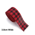 3.8cm Red and Black Plaid Ribbon (2m)