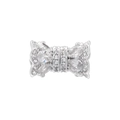 Dettaglio di ciondolo a fiocco argento con zirconi per creazione gioielli fai da te - VZ409 Oro Bianco Zircone Bianco