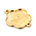 Base de colgante de flor en acero inoxidable dorado pulido para creación de joyas DIY - Forma de Trébol (KLJ4127-Z) / Dorado