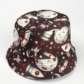 Detail of space-themed bucket hat showing astronaut prints and reinforced stitching - M (56-58cm) / Rocket-Coffee