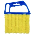 Dettaglio dello spolverino per veneziane a sette dita con panni in microfibra blu - Blu