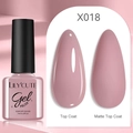 LILY'CUTE 7ml dusty pink gel nail polish showing glossy and matte top coat effects - Lotus Pink (18)