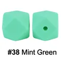 Perline ottagonali in silicone verde menta da 17mm per gioielli da dentizione - Verde Menta