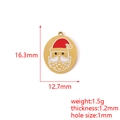 Detail showing Santa Claus pendant dimensions: 16.3x12.7mm and 1.5g gold-plated steel charm - Santa Round Disc (26#)