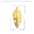 Detailed parameter diagram of golden fan-shaped leaf pendant in 38mm by 15mm size - YE192-Gold Textured Leaf