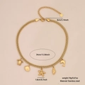 Collar dorado de acero inoxidable con colgantes marinos y medidas de dimensiones - Estilo de Tema Marino Estrella de Mar (4# Estrella de Mar)