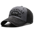 Berretto da baseball vintage bicolore grigio e nero con ricamo NYS e stile street - Stile Grigio e Nero (A)