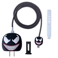 Venom themed 5-piece charger protector set for Apple 18W/20W in black and red colors - Venom / Five-Piece Set