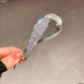 Pasador de pelo plateado con brillantes pedrería para un peinado elegante - Pinza en Forma de 8 - Diamante de Imitación Plateado