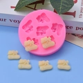 Rosa Silikonform mit 6 Mulden für DIY Weihnachts-Babyschuhe aus Fondant und Schokolade - 6-Loch Baby Schuh Stiefel Form / Rosa