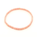 Pink Tila bead stretch bracelet with iridescent finish and gold-tone accent bead - Pink Rainbow/Gold (TL-B200011A)