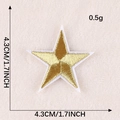 Golden star embroidered patch 4.3cm 0.5g sew-on appliqué for clothes accessories - Bright Gold Five-Pointed Star (G1L-A-3-8 Iron-On)