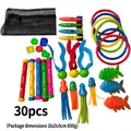 30-piece colorful diving pool toy set with storage bag and torpedoes for kids - 30-Piece Set