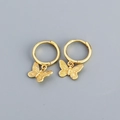 Elegant gold metal butterfly drop earrings with detailed texture in a minimalist design - 925 Silver / Gold