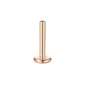 Roségouden G23 titanium labretstaafje met platte ronde basis voor piercing - 1.2x5mm (Basis 2.5mm) / Roségoud